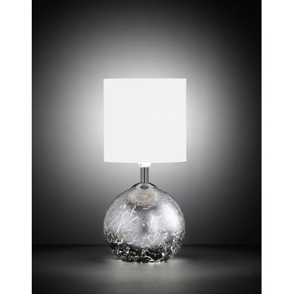 Wofi 8149.02.70.6006 - Bordlampe CARMEN 1xE14/40W/230V + 1xG9/10W sølvfarvet