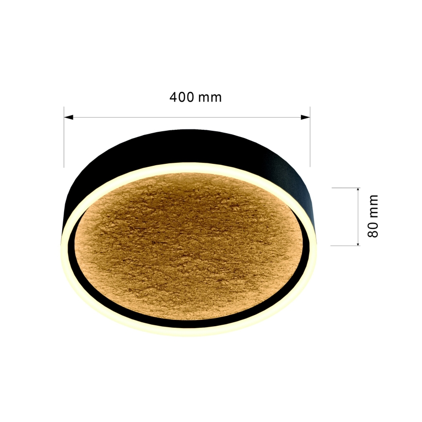 Wofi 9002-104M - LED Dæmpbar loftlampe BORDEAUX LED/37W/230V sort/guld