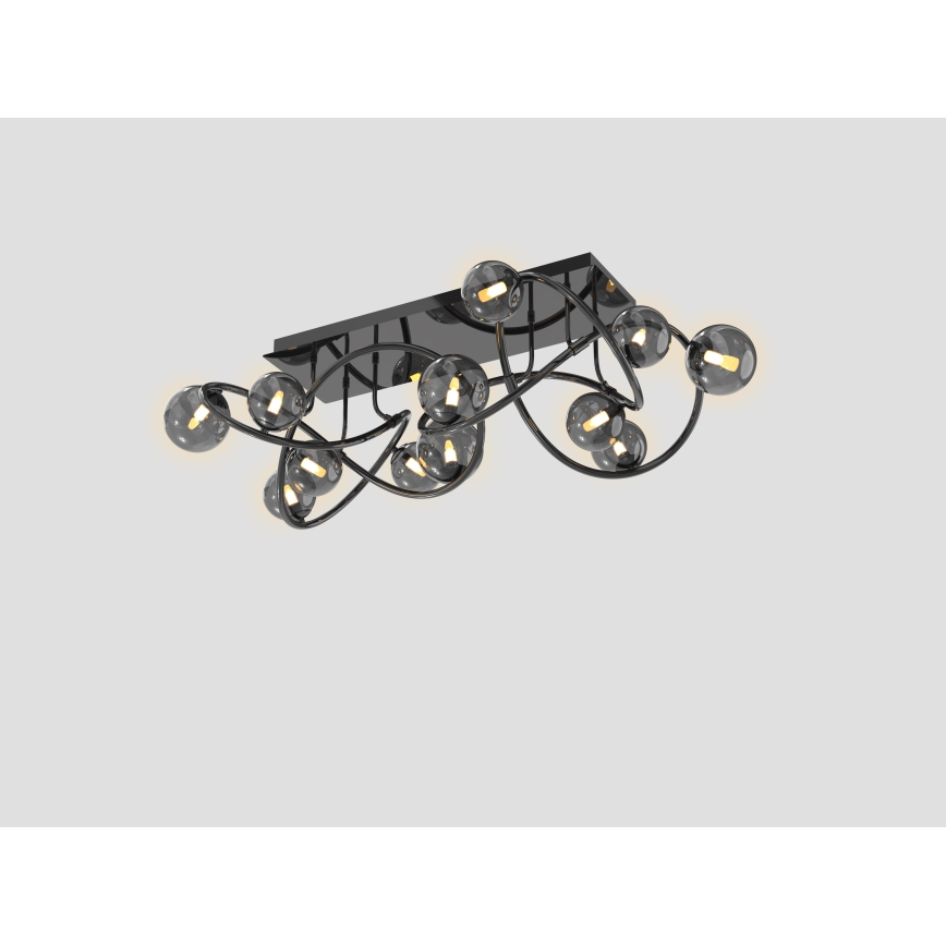 Wofi 9014-1205 - LED loftlampe NANCY 12xG9/3,5W/230V sort/skinnende krom