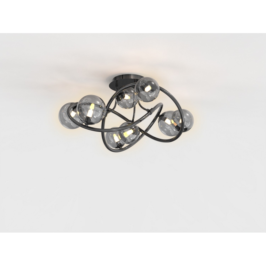 Wofi 9014-805 - LED loftlampe NANCY 8xG9/3,5W/230V sort/skinnende krom