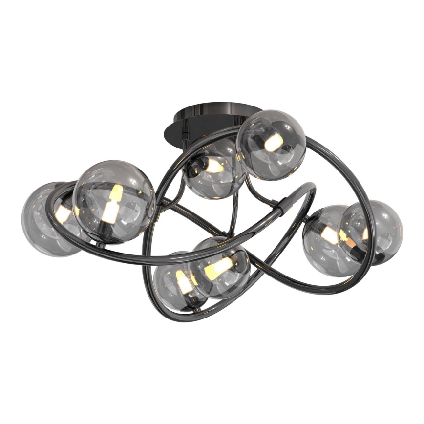 Wofi 9014-805 - LED loftlampe NANCY 8xG9/3,5W/230V sort/skinnende krom