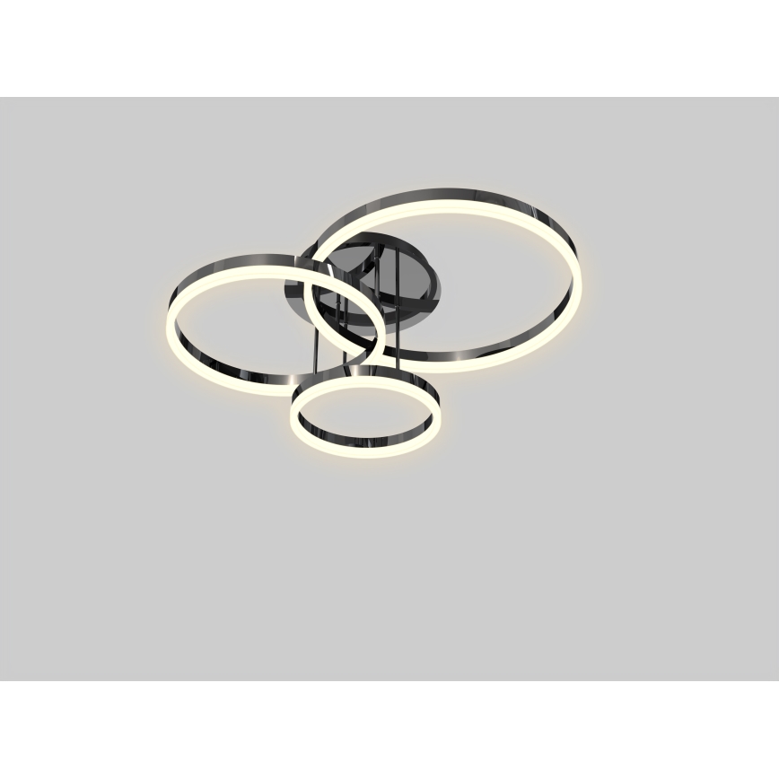 Wofi 9049-405 - LED loftlampe dæmpbar PERPIGNAN LED/51W/230V sort/skinnende krom