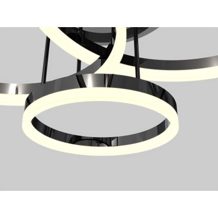 Wofi 9049-405 - LED loftlampe dæmpbar PERPIGNAN LED/51W/230V sort/skinnende krom