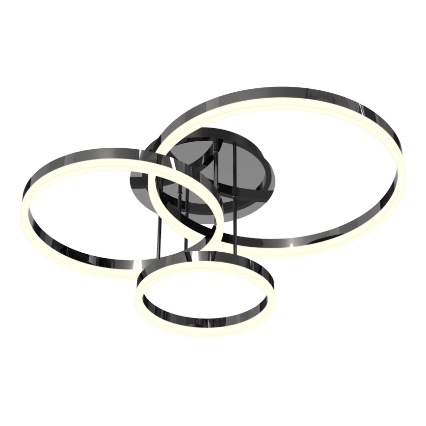 Wofi 9049-405 - LED loftlampe dæmpbar PERPIGNAN LED/51W/230V sort/skinnende krom