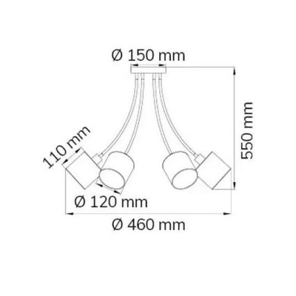 Wofi 9609.06.10.9000 - Pendellampe CHARME 6xE14/40W/230V