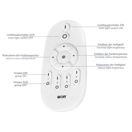 Wofi 9694.01.70.7120 - LED loftlampe dæmpbar MILO LED/52W/230V 2700-6000K + fjernbetjening