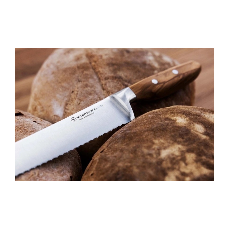Wüsthof - Brødkniv AMICI 23 cm oliventræ