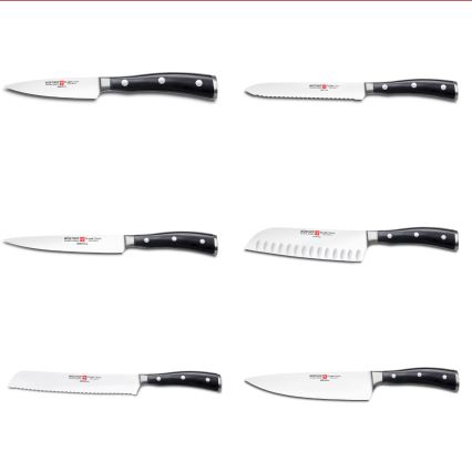 Wüsthof - Sæt med køkkenknive i knivblok CLASSIC IKON 7 stk. aske/sort