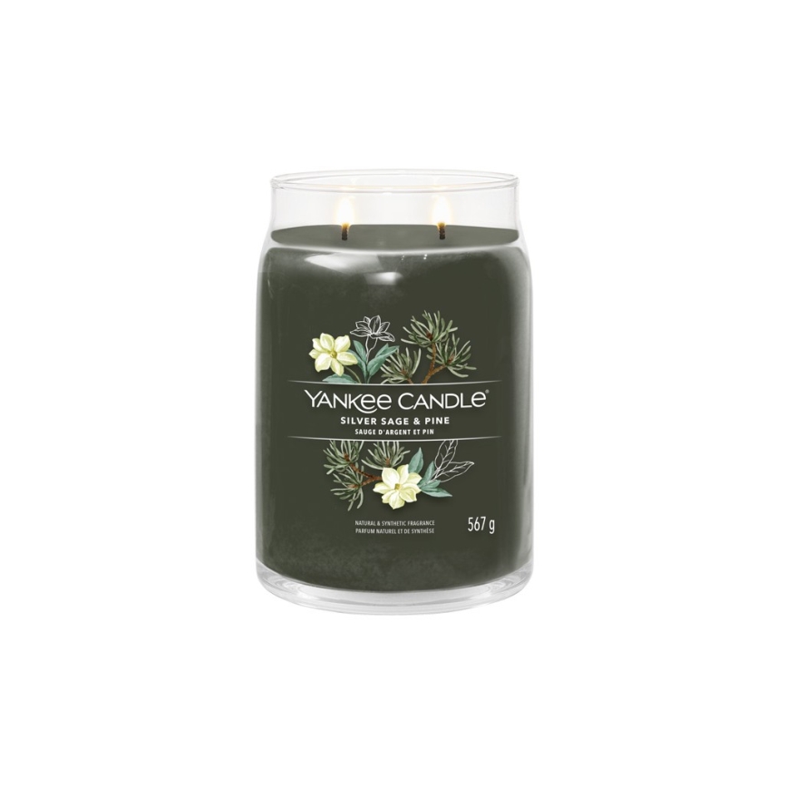 Yankee Candle - Duftlys SILVER SAGE & PINE stor 567g 60-90 timer.