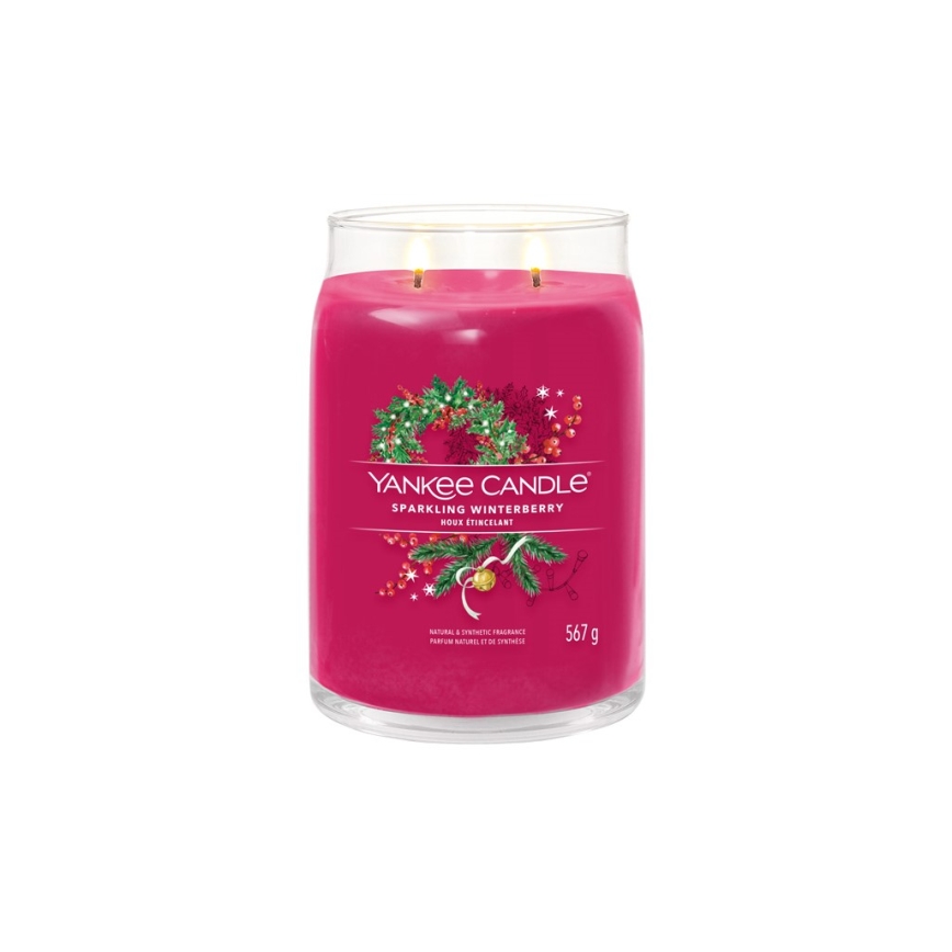 Yankee Candle - Duftlys SPARKLING WINTERBERRY stor 567g 60-90 timer