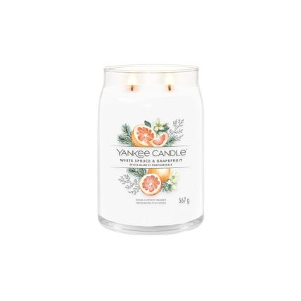 Yankee Candle - Duftlys WHITE SPRUCE & GRAPEFRUIT stor 567 g 60-90 timer