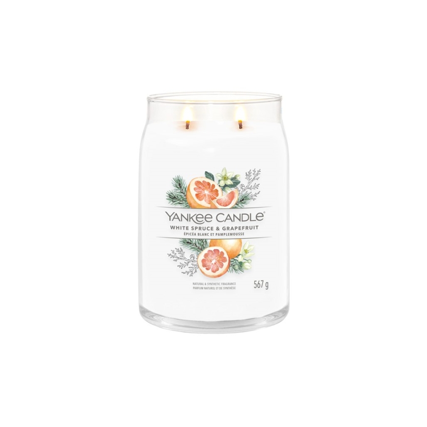 Yankee Candle - Duftlys WHITE SPRUCE & GRAPEFRUIT stor 567 g 60-90 timer