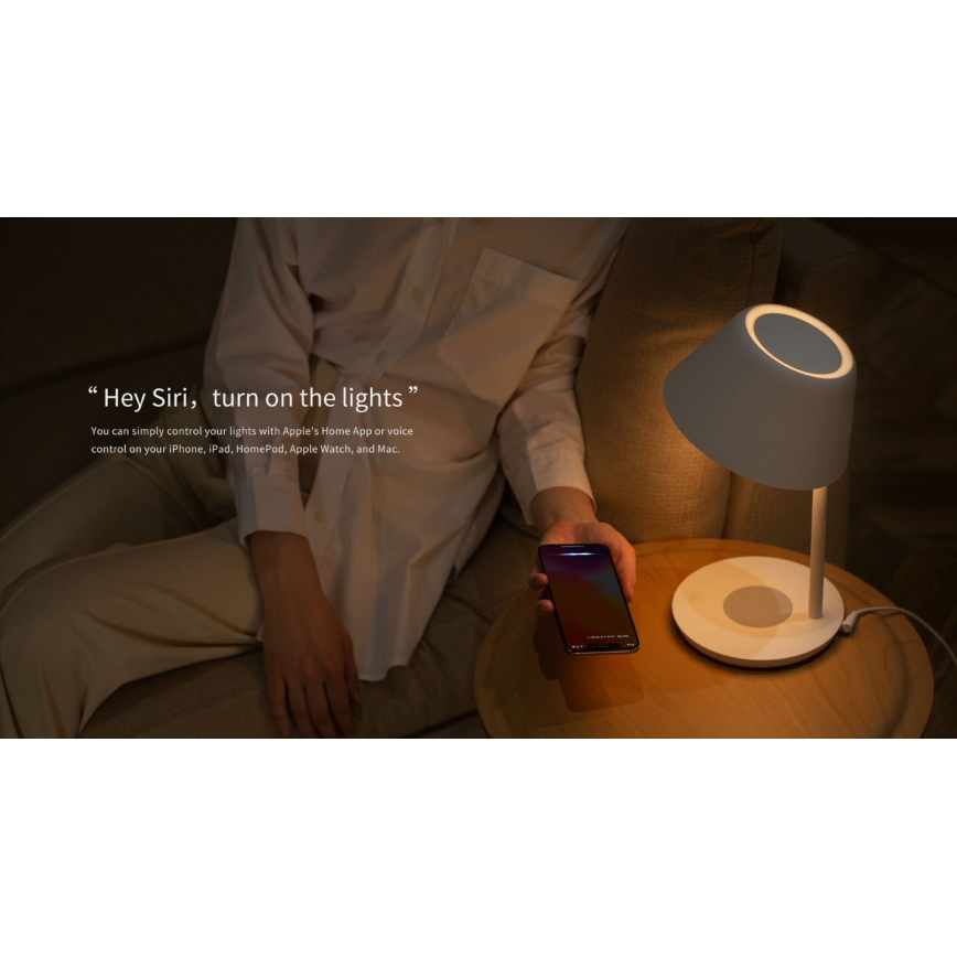 Yeelight - LED bordlampe m. trådløs opladning dæmpbar Staria Bedside Lamp Pro LED/20W/230V Wi-Fi