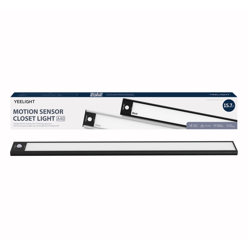 Yeelight - LED Genopladelig møbelbelysning dæmpbar med sensor LED/2,3W/1500 mAh 4000K 40 cm sort