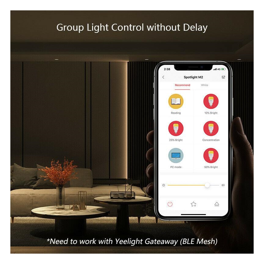 Yeelight - LED indbygningsspot dæmpbar MESH DOWNLIGHT M2 PRO LED/8W/230V Bluetooth