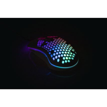 Yenkee - LED gaming-mus RGB-farver 6400 DPI 7 knapper sort