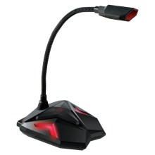 Yenkee - LED USB mikrofon til gaming 5V sort/rød