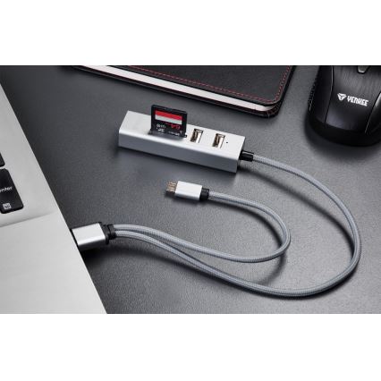 Yenkee - USB-hub 2.0 + OTG og kortlæser