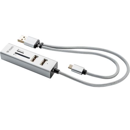 Yenkee - USB-hub 2.0 + OTG og kortlæser