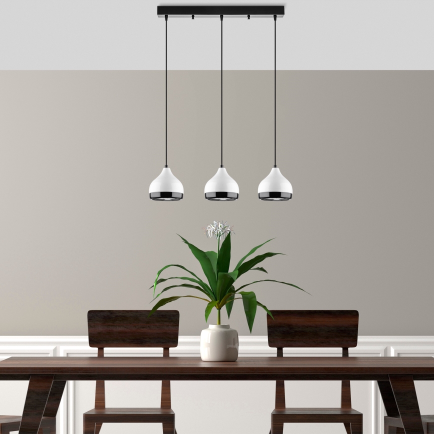 YILDO 3xE27/40W/230V hvid/sort pendellampe