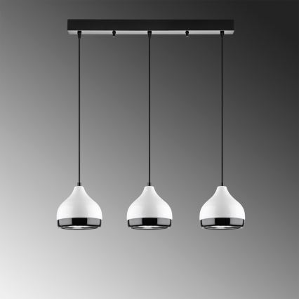 YILDO 3xE27/40W/230V hvid/sort pendellampe