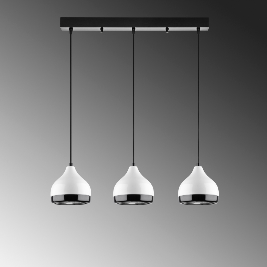 YILDO 3xE27/40W/230V hvid/sort pendellampe