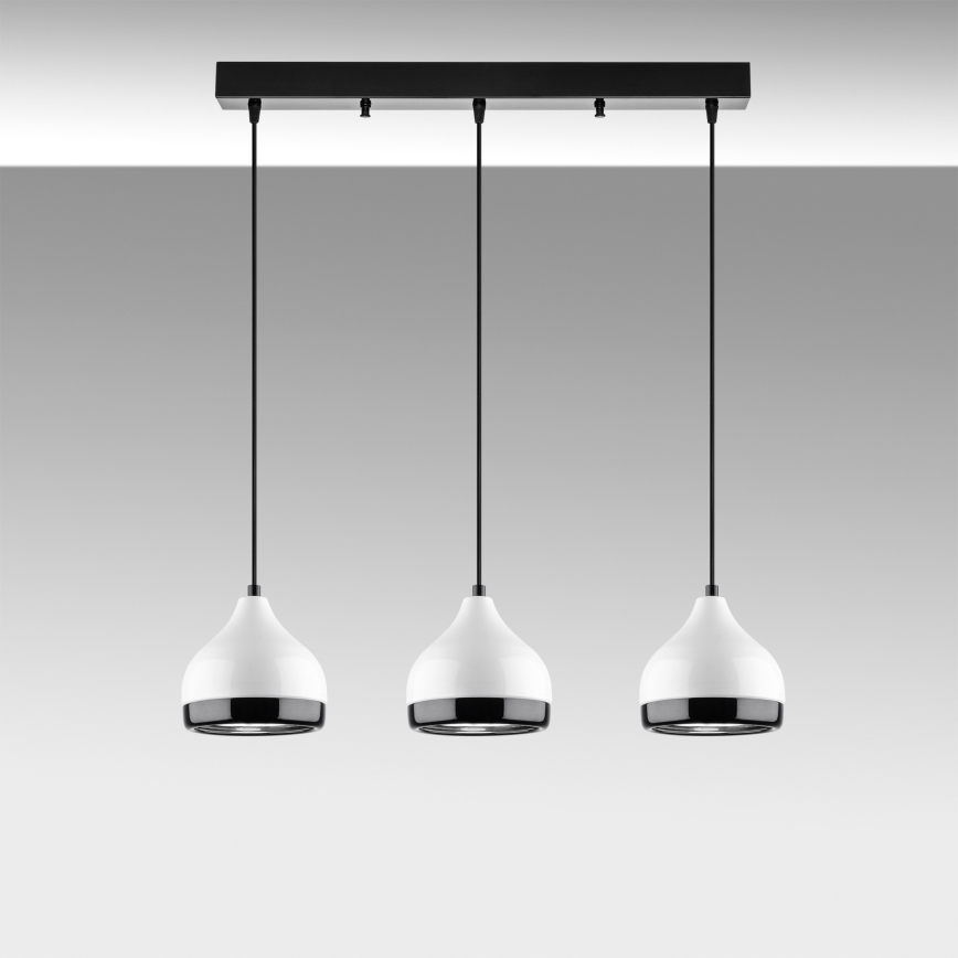 YILDO 3xE27/40W/230V hvid/sort pendellampe