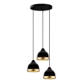 YILDO 3xE27/40W/230V sort/guld pendellampe