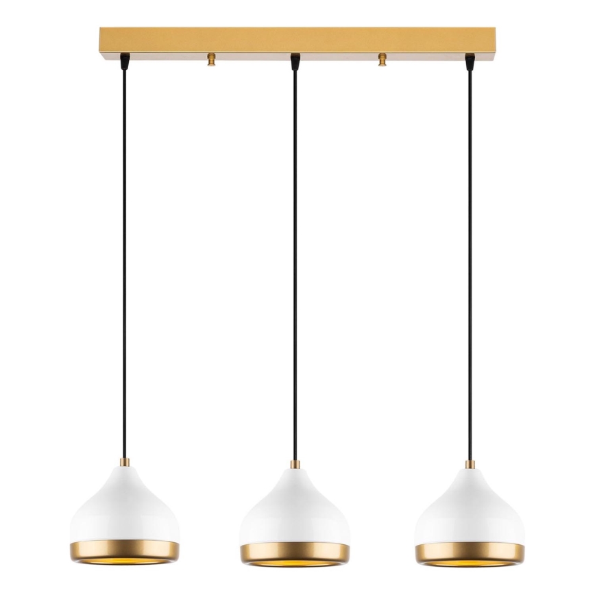 YILDO pendellampe 3xE27/40W/230V hvid/guld