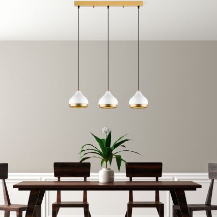 YILDO pendellampe 3xE27/40W/230V hvid/guld