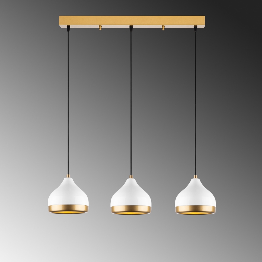 YILDO pendellampe 3xE27/40W/230V hvid/guld