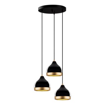 YILDO pendellampe 3xE27/40W/230V sort/guld