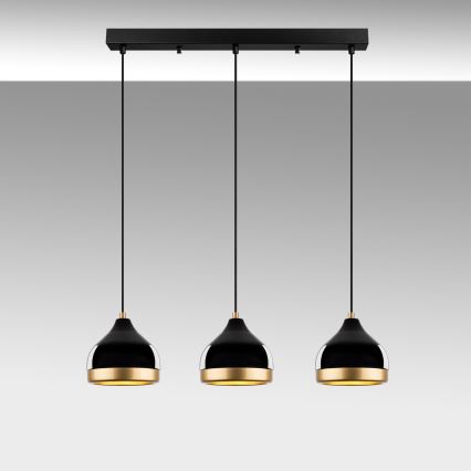 YILDO pendellampe 3xE27/40W/230V sort/guld