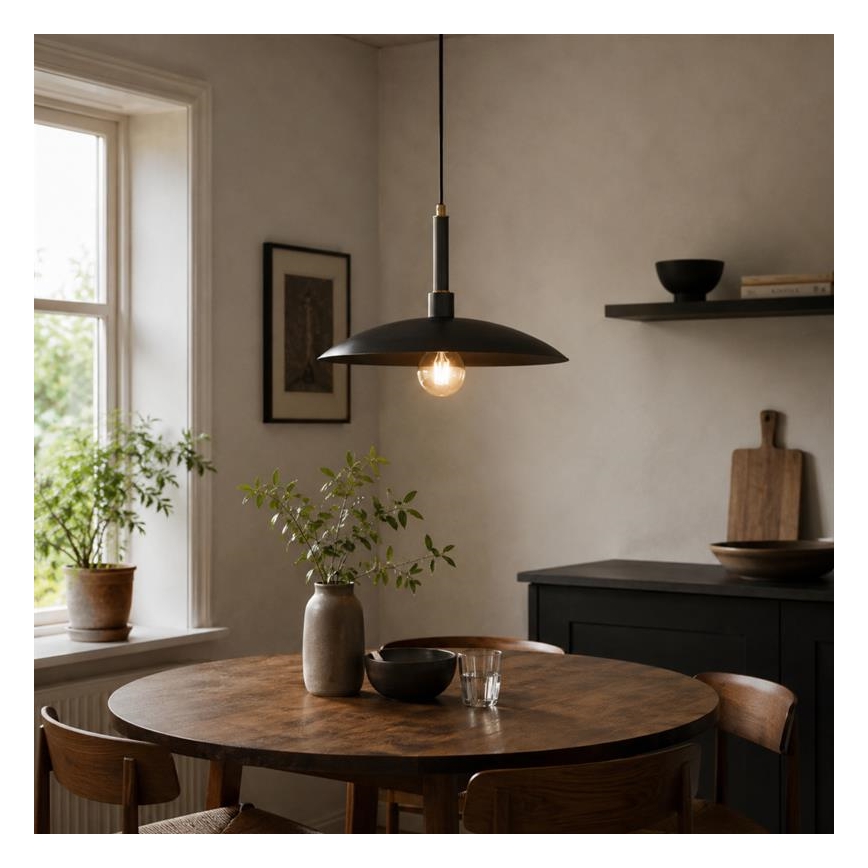 YUMI pendel på ledning 1xE27/15W/230V, sort
