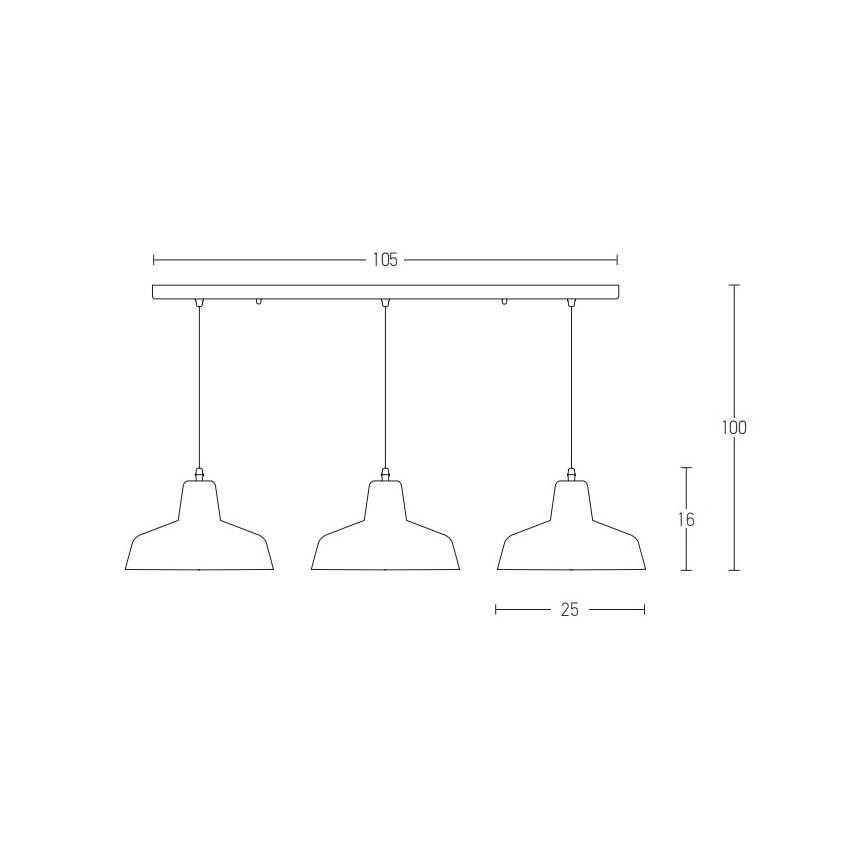 Zambelis 1653 - Loftlampe med wire 3xE27/40W/230V beton