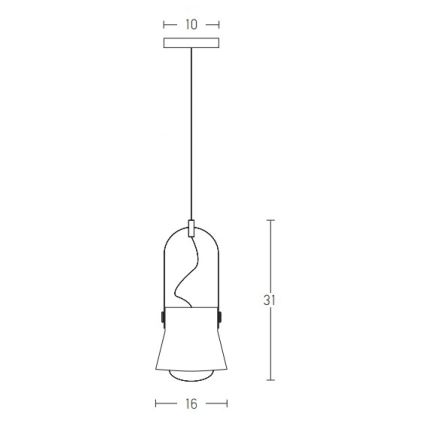 Zambelis 18192 - Pendel 1xE27/40W/230V sort