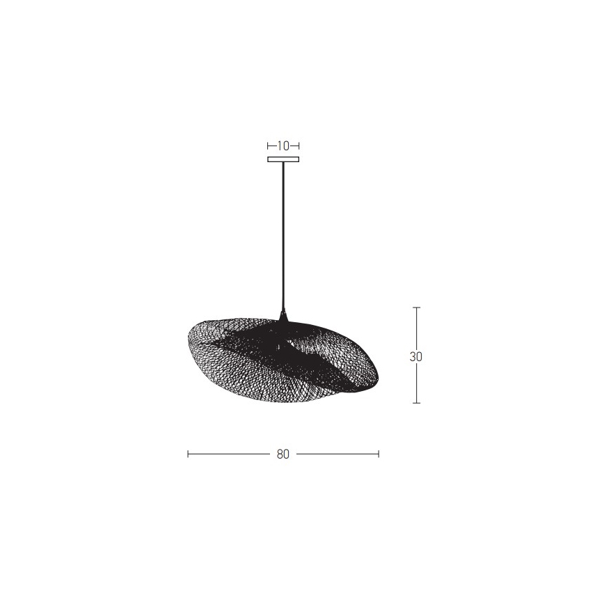 Zambelis 19108 - Pendel 1xE27/40W/230V bambus/sort