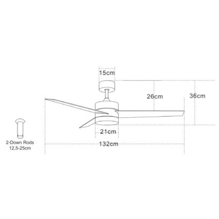 Zambelis 19134 - LED loftventilator LED/15W/230V 3000/4000/6000K mat krom + fjernbetjening