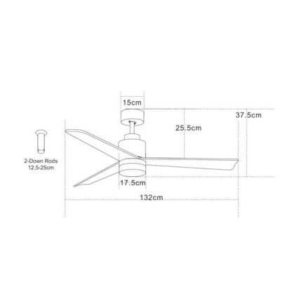 Zambelis 19135 - LED loftventilator LED/15W/230V 3000/4000/6000K + fjernbetjening