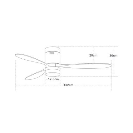 Zambelis 19144 - LED loftventilator LED/15W/230V 3000/4000/6000 kirsebær + fjernbetjening