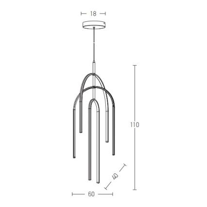 Zambelis 1931 - LED pendel dæmpbar LED/80W/230V guldfarvet