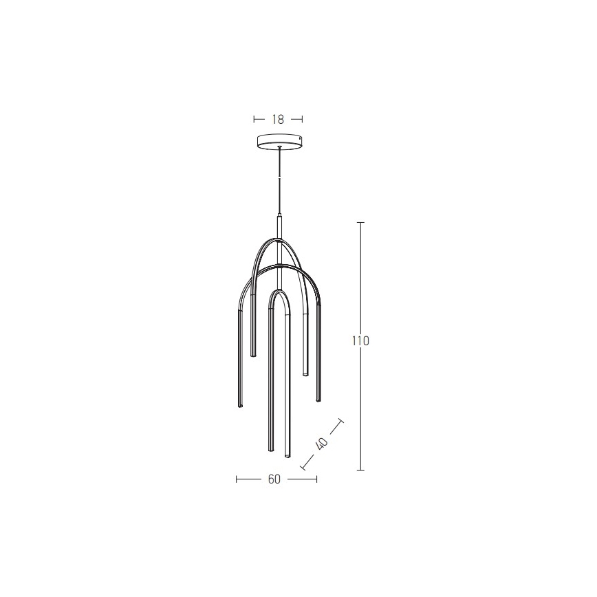 Zambelis 1932 - LED pendel dæmpbar LED/80W/230V sort