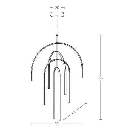 Zambelis 1933 - LED pendel dæmpbar LED/96W/230V guldfarvet