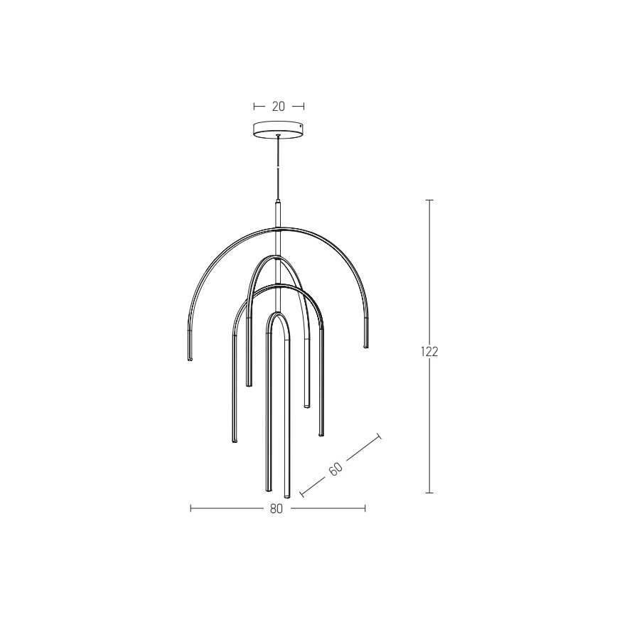 Zambelis 1933 - LED pendel dæmpbar LED/96W/230V guldfarvet