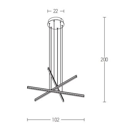 Zambelis 1947 - LED pendel dæmpbar LED/48W/230V sort