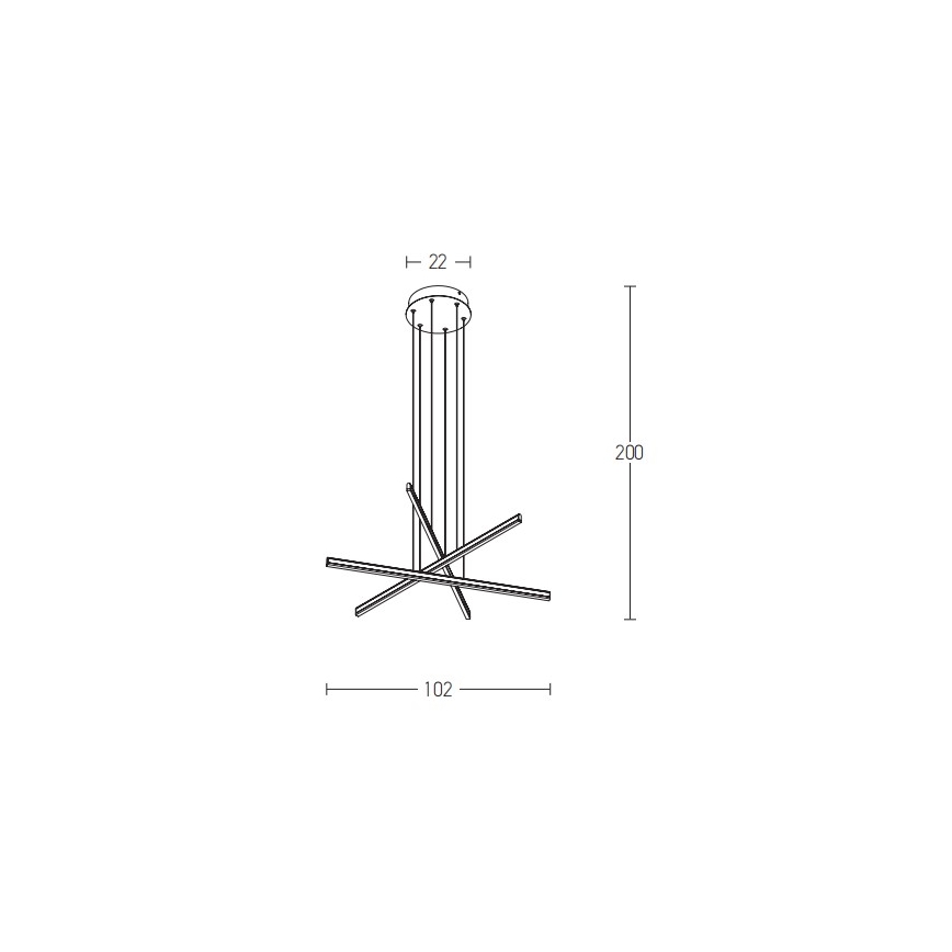 Zambelis 1947 - LED pendel dæmpbar LED/48W/230V sort