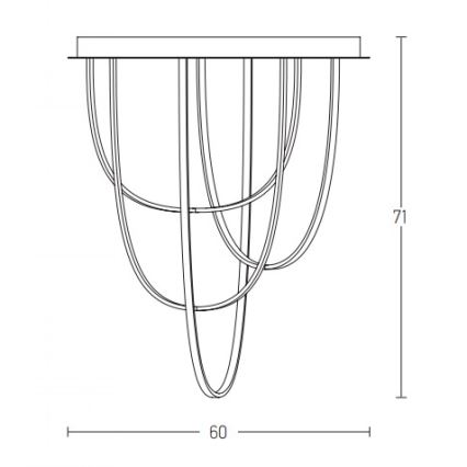Zambelis 1951 - LED loftlampe dæmpbar LED/80W/230V sort