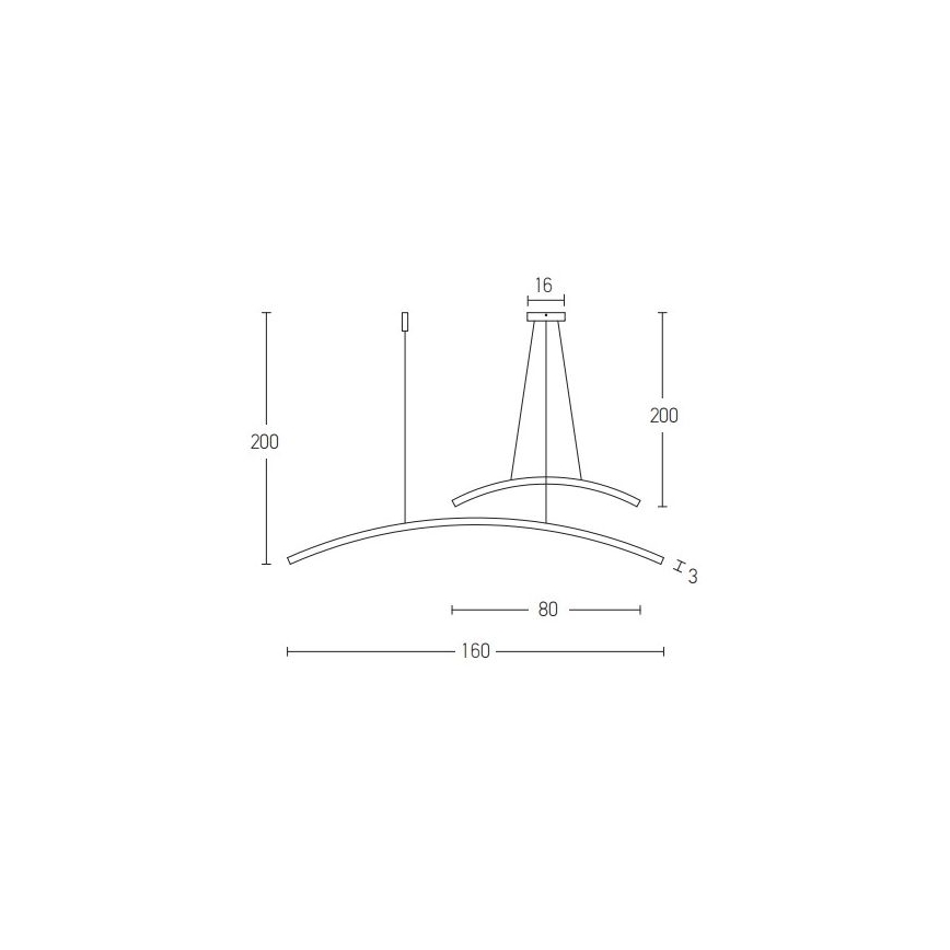 Zambelis 20130 - LED pendel dæmpbar LED/48W/230V sort