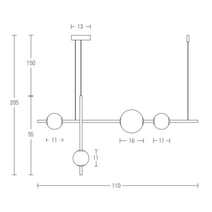 Zambelis 20131 - LED pendel dæmpbar LED/18W/230V