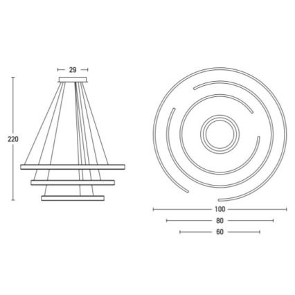 Zambelis 2014 - LED pendel dæmpbar LED/120W/230V guldfarvet